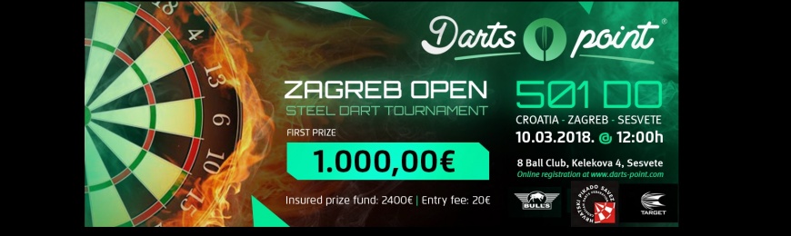 DARTS POINT - ZAGREB OPEN - STEEL DART TOURNAMENT - 10.03.2018