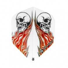 VISION 2 SKULL NO6 STANDARD WHITE RED DART FLIGHTS - 300910